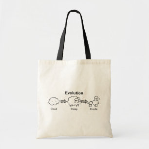 Bolsa Tote Ovelha Nuvem Poodle Evolução Divertida