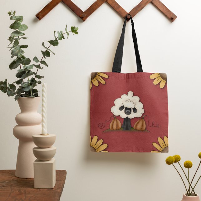 Bolsa Tote Ovinos E Flores (Criador carregado)