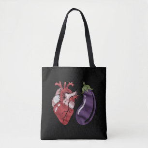 Bolsa Tote Ovo de Berinjela Engraçado Orgulho Gay Humor LGBTQ