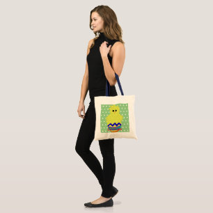 Bolsa Tote Ovo de Páscoa Caça Amarelo Pintinho Vermelho Ovo