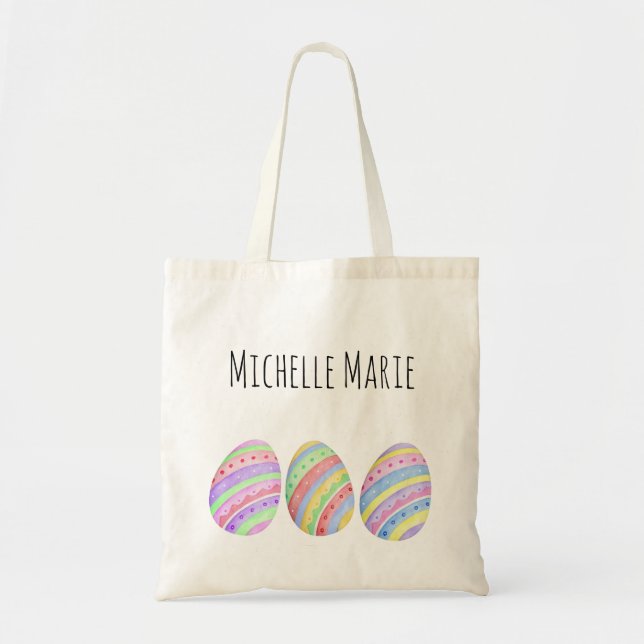 Bolsa Tote Ovo de Páscoa com Nome (Frente)