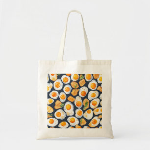 Bolsa Tote Ovo Frito & Torrada Padrão Seamless Arte de Cozi