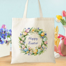Bolsa Tote Ovos de Felz pascoa bonito, Primavera de coroa mon