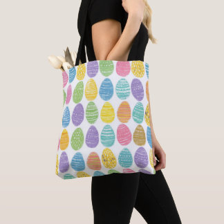BOLSA TOTE OVOS DE PÁSCOA VERDES AMARELAS AZUIS ROXOS ROSAS