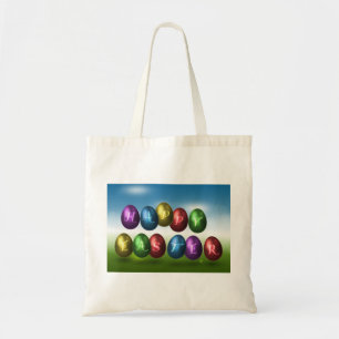 Bolsa Tote Ovos Felzs pascoa Coloridos
