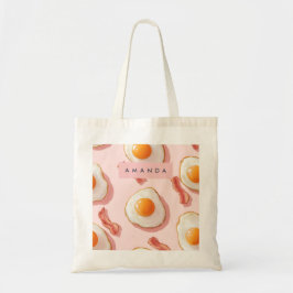 Bolsa Tote Ovos Pintados Personalizados e Padrões de Bacon