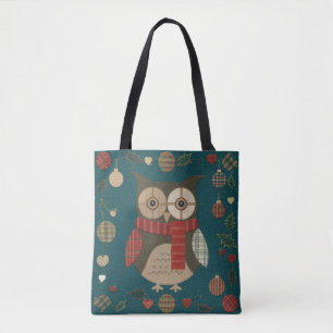 Bolsa Tote Owl Christmas