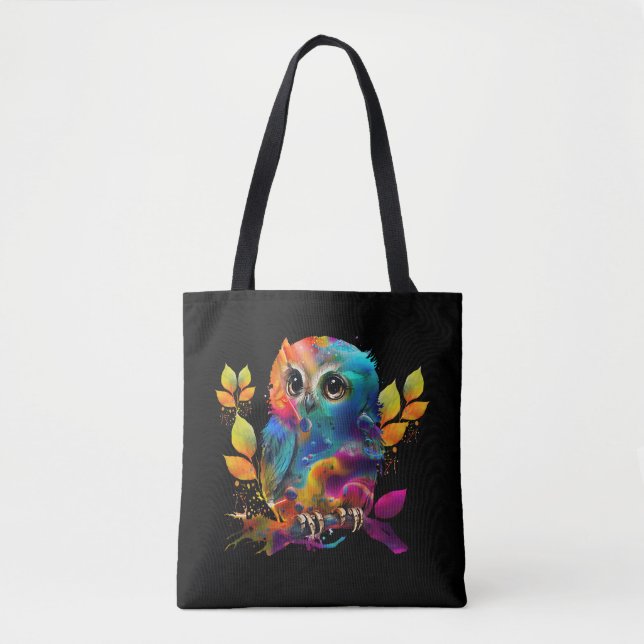 BOLSA TOTE OWL COLORFUL ABSTRATO (Frente)