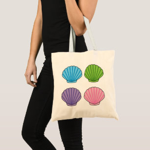 Bolsa Tote Pacote de Seashell Colorido de Pastel