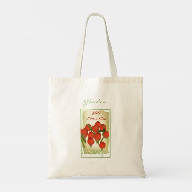 Bolsa Tote Pacote de Semente de Aquarela de Flor Vermelho (Verso)