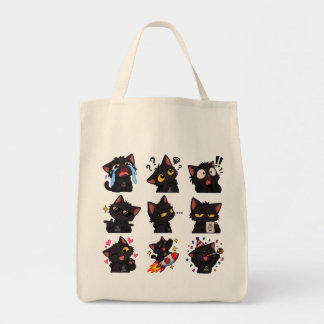 Bolsa Tote Pacote de Stickers de Reação Divertida de Gato Pre