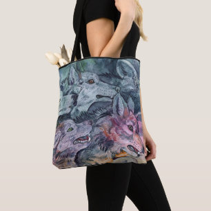 Bolsa Tote Pacote Wolf de Watercolor