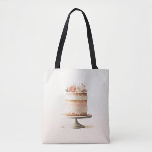 Bolsa Tote padaria de cozinha de bolos de pêssego Elegante