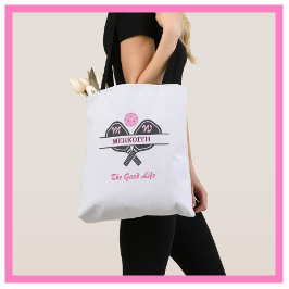 Bolsa Tote Paddles de Nome do Monograma do Jogador de Pickleb