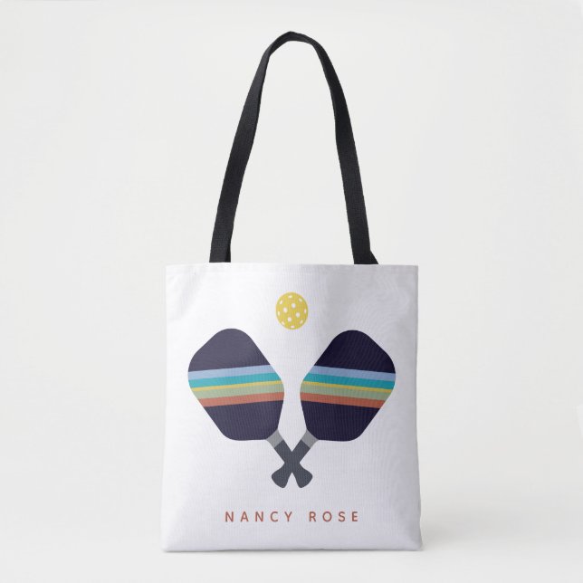 Bolsa Tote Paddles de Striping de Nome Personalizado do Pickl (Frente)