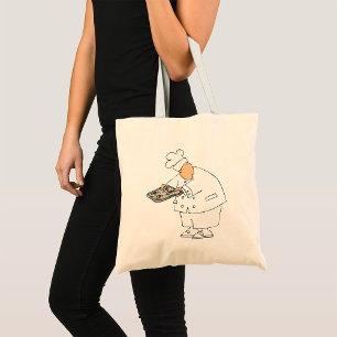 Bolsa Tote Padeiro Chef de Desenho Animado Divertido com Band