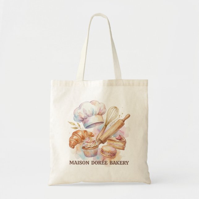 Bolsa Tote Padeiro Confeiteiro Loja de Padaria Sobremesa Doce (Frente)