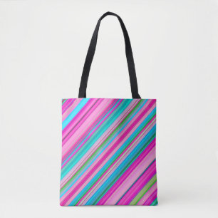 Bolsa Tote Padrão-21056 de faixas de cores do arco-íris vibra