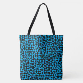 Bolsa Tote Padrão abstrato 190621 Sky Blue e Black