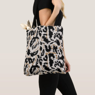 Bolsa Tote Padrão Abstrato de Leopardo Africano Boêmio