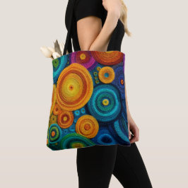 Bolsa Tote Padrão Abstrato Espiral Colorido Redemoinho Geomét