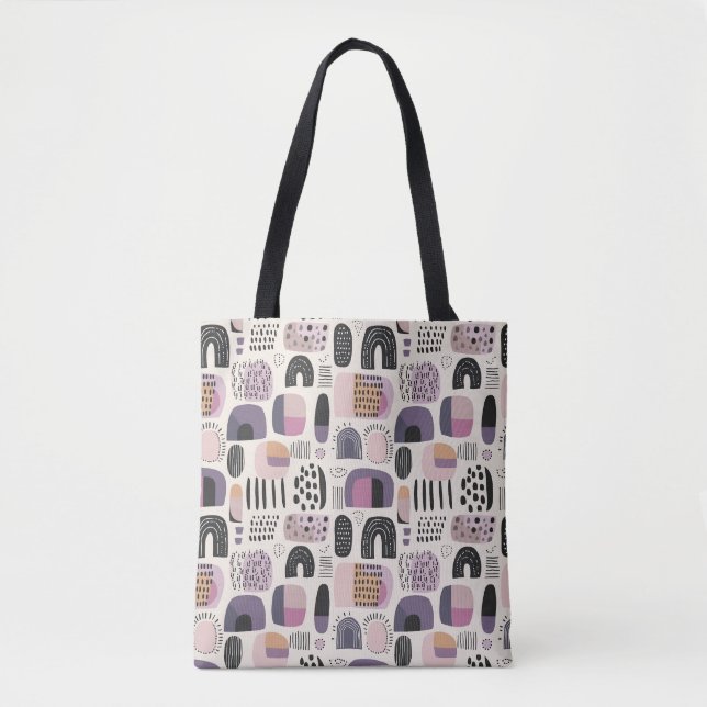 Bolsa Tote Padrão Abstrato Geométrico Boho (Frente)