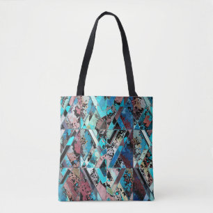 Bolsa Tote Padrão Abstrato Geométrico Colorido