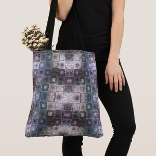 Bolsa Tote Padrão Abstrato Geométrico com Cubos em Arame