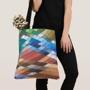 Bolsa Tote Padrão Abstrato Geométrico Pintado à Mão