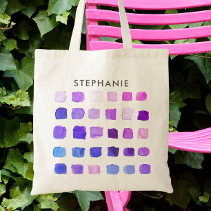 Bolsa Tote Padrão Abstrato Moderno Roxo Personalizado