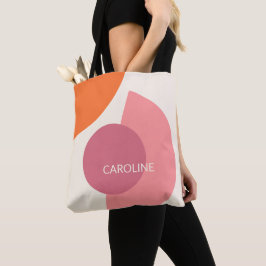Bolsa Tote Padrão Abstrato Personalizado de Meados do Século 
