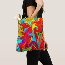 Bolsa Tote Padrão Abstrato Vívido Colorido