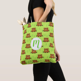 Bolsa Tote Padrão Adorável de Groundhog Woodland