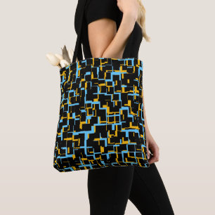 Bolsa Tote Padrão Amarelo Azul Preto da Camo Digital