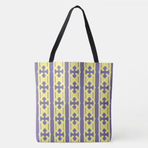 Bolsa Tote Padrão Amarelo e Azul Moderno e Elegante