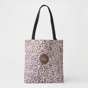 Bolsa Tote Padrão Animal de Impressão de Chita Roxo Personali