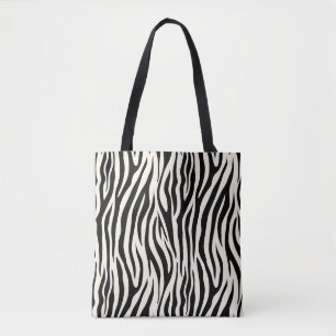 Bolsa Tote Padrão Animal Safari de Impressão de Zebra Na mo