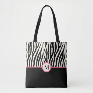 Bolsa Tote Padrão Animal Safari Impresso em Zebra Moderna Mon