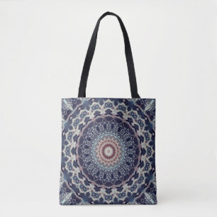 Bolsa Tote Padrão arábico de mandala ornamental redonda sem
