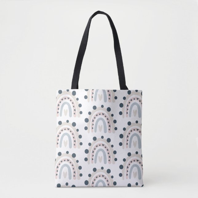Bolsa Tote Padrão arco-íris de aquarela (Frente)