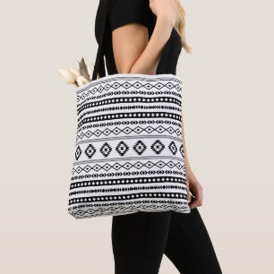 Bolsa Tote Padrão Aztec Black on White Mixes