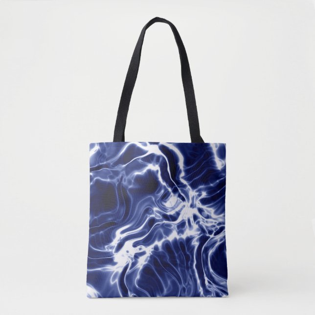 Bolsa Tote Padrão azul espiralado (Frente)