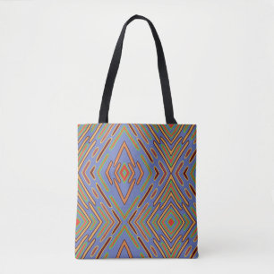 Bolsa Tote Padrão Azul Multicolorido Abstrato