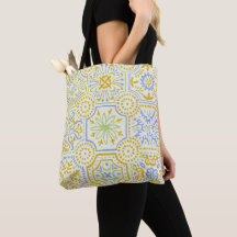 Padrão Boho de Azulejo Mediterrâneo em Aquarela