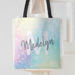 Bolsa Tote Padrão Bonito brilhante colorido<br><div class="desc">Histética bonito de fundo brilhante em lindas cores pastel,  que você pode personalizar com seu monograma e/ou nome personalizado.</div>