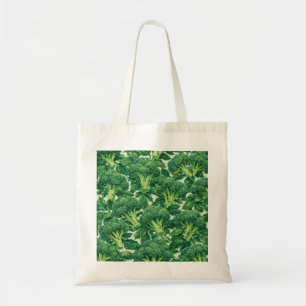 Bolsa Tote Padrão Botânico de Brócolis em Aquarela Legume