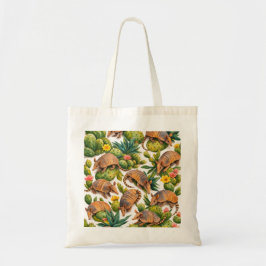 Bolsa Tote Padrão Botânico de Cacto Tatu