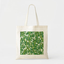 Bolsa Tote Padrão Botânico de Espargos Verdes em Aquarela