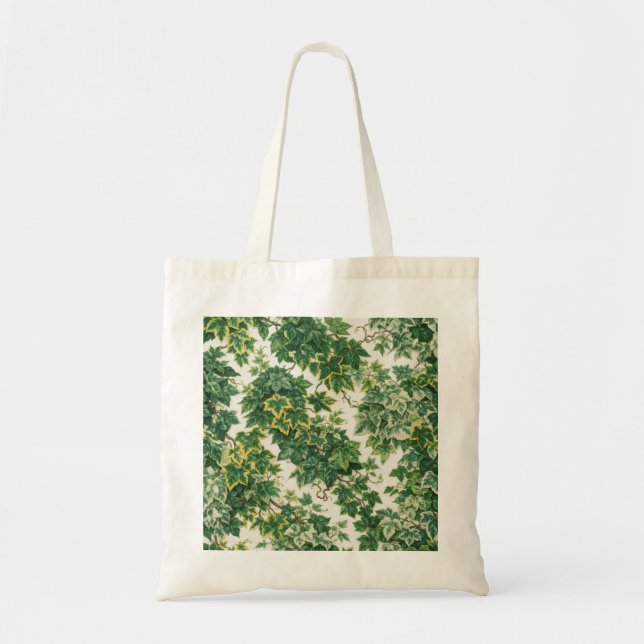Bolsa Tote Padrão Botânico de Folha Verde de Hera (Frente)