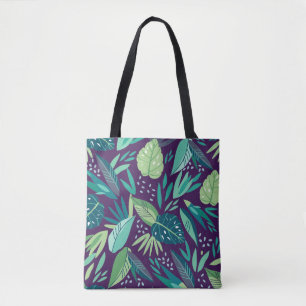 Bolsa Tote Padrão Botânico de Folhetos Verdes Tropicais